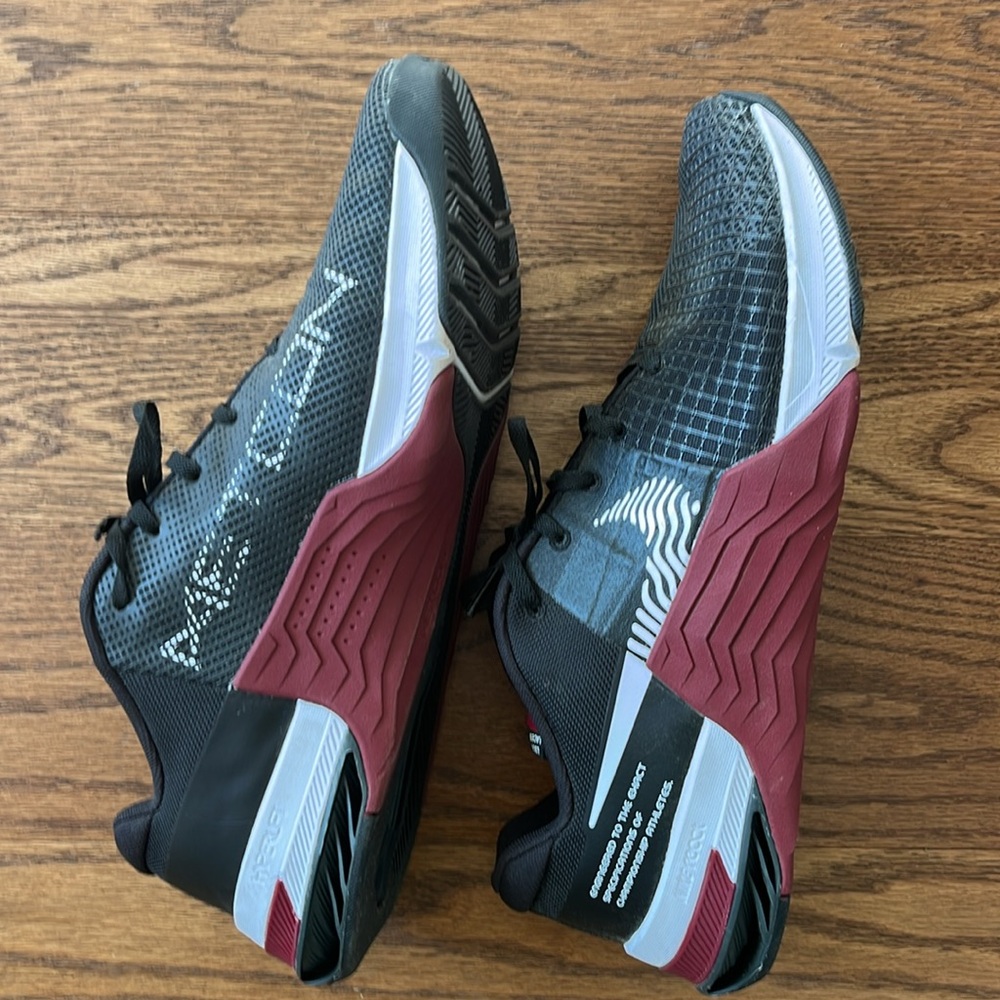 Men's Nike Black and Burgundy Metron Sneakers.